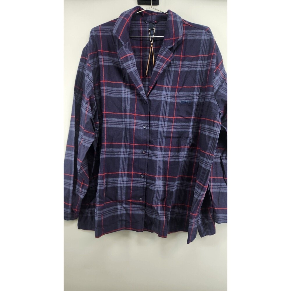 Skims 2X Damson Laser‎ Plaid Flannel Sleep Set Top And Pants NWT